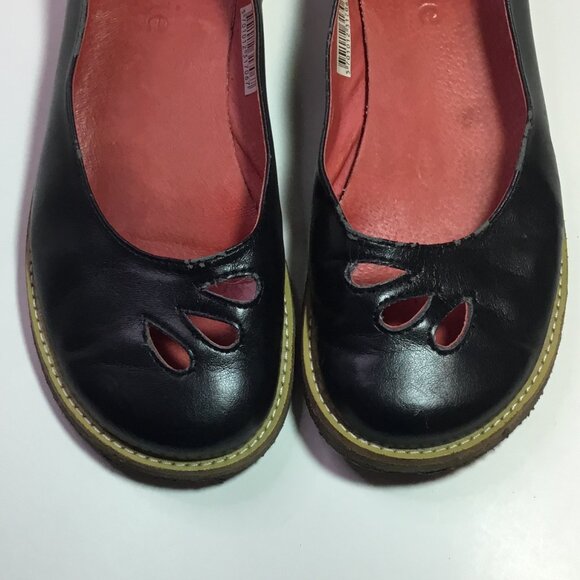 Jackie Black Leather Crepe Sole Shoes Size 39 - Picture 5 of 8